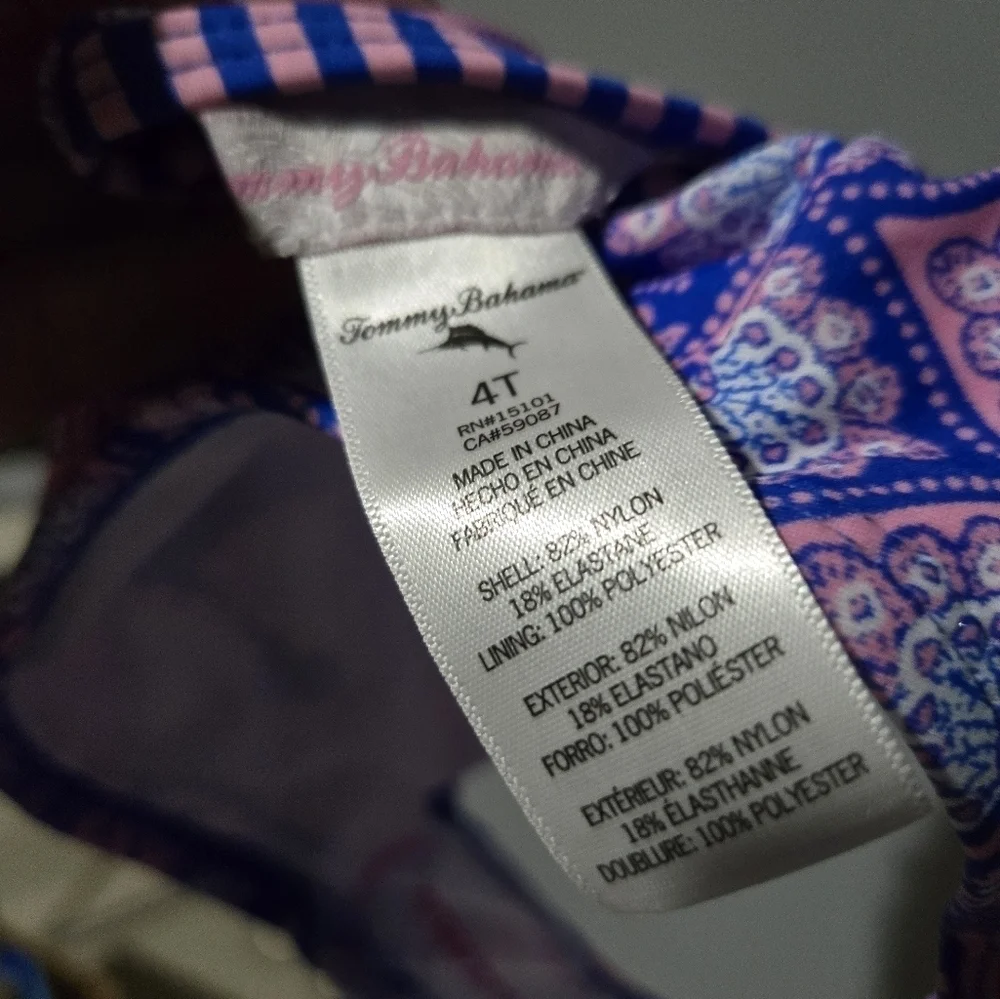 GIRLS TOMMY BAHAMA 1 PIECE SWIMSUIT SIZE 4T